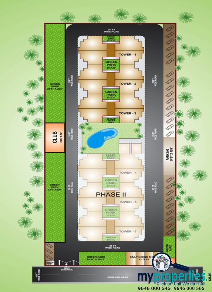 site-plan-of-Riverdale-Zirakpur-flats-at-Highland-marg-Patiala-road-Zirakpur