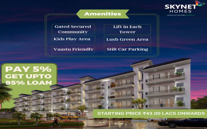 3 BHK Flats in Skynet Homes at Patiala Highway Zirakpur – Call – 9290000454