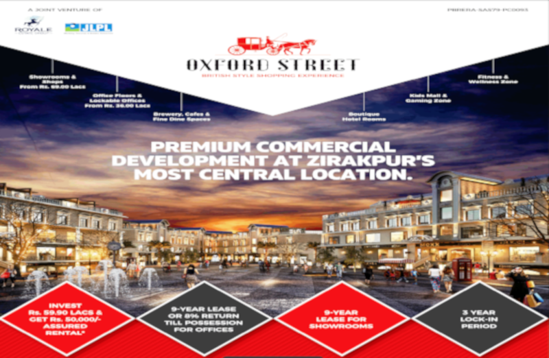 Oxford Street Zirakpur | Call – 9290000454 | Showrooms for Sale in Oxford Street Ambala Highway Zirakpur