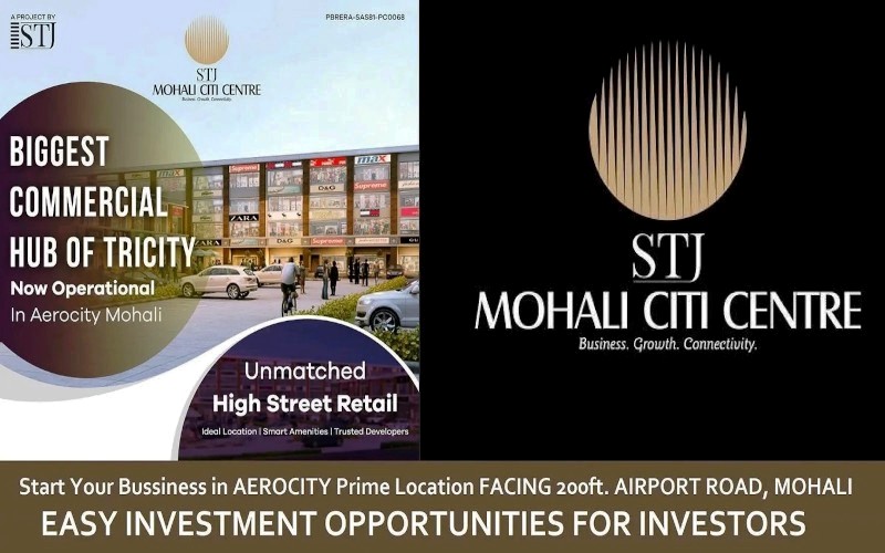 Mohali Citi Center Mohali | Call – 9290000454 | Showrooms & Shops For Sale at Airport Road Aerocity Mohali
